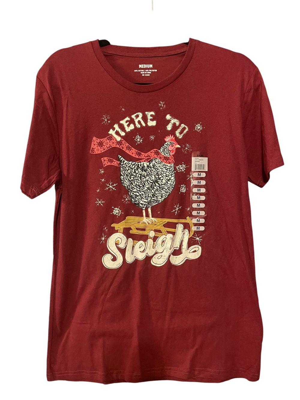 Red 'Here to Sleigh' Graphic Tee 🐓 - Picture 2 of 3